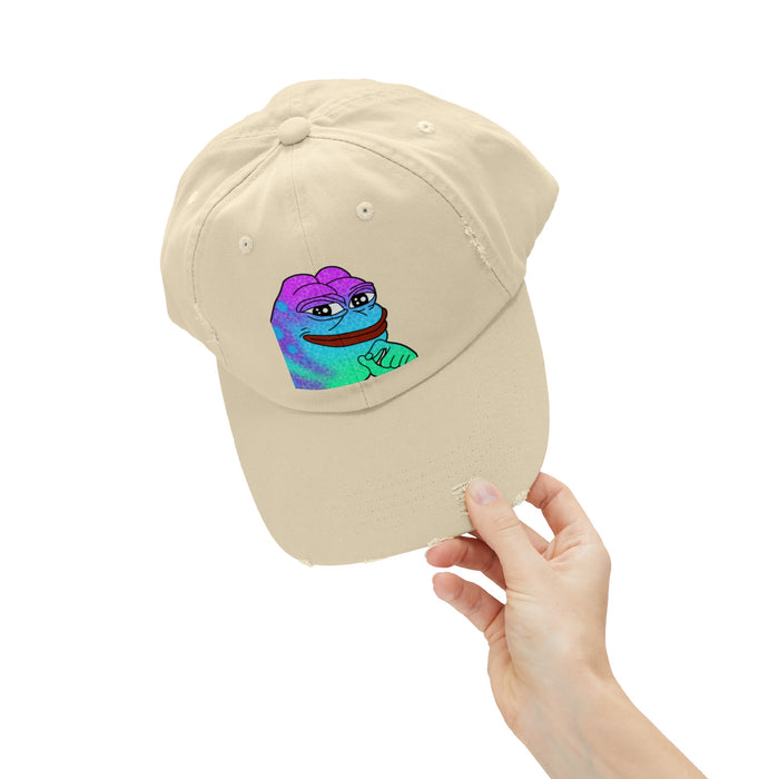 Pepe On Sol Unisex Distressed Cap