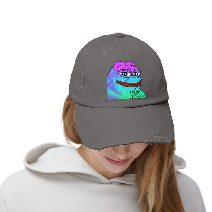 Pepe On Sol Unisex Distressed Cap