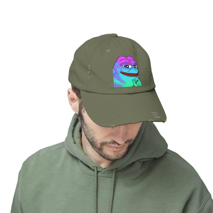 Pepe On Sol Unisex Distressed Cap