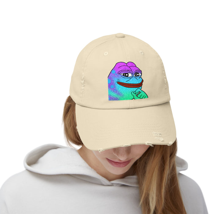 Pepe On Sol Unisex Distressed Cap