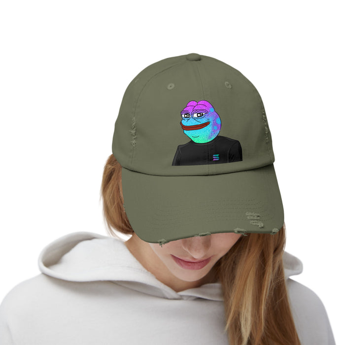 Pepe On Sol Unisex Distressed Cap