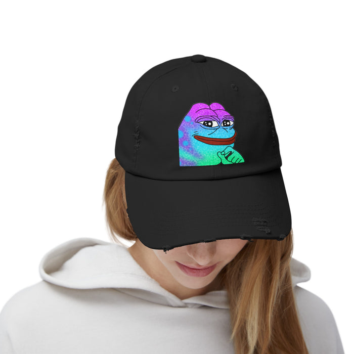 Pepe On Sol Unisex Distressed Cap