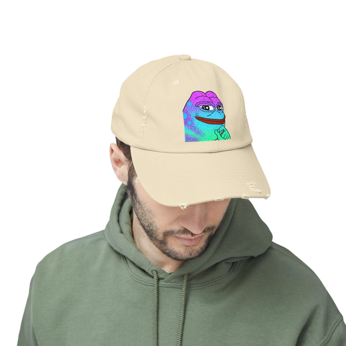 Pepe On Sol Unisex Distressed Cap