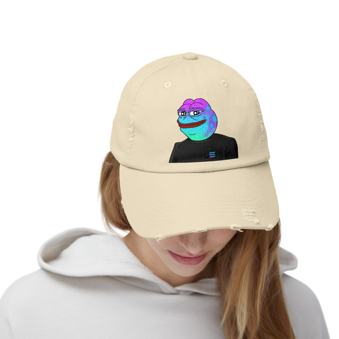 Pepe On Sol Unisex Distressed Cap